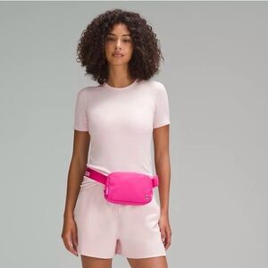 NWT Sonic Pink / White Logo Lululemon Everywhere Belt bag 1L